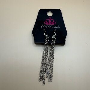 Paparazzi Fringe Silver Chain Earrings Set NWT
